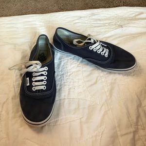 GUC Vans Blue Canvas Lace Up Low Top Sneakers Sz 8